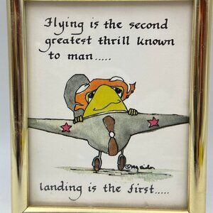 Flying Thrill Aviation Funny Quote by Katy Fischer Watercolor Calligraphy Print
